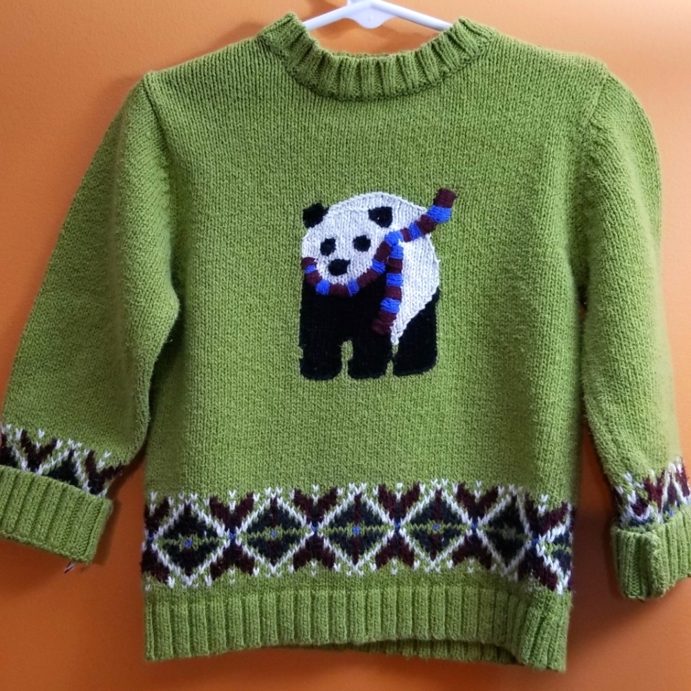 Janie and Jack 2T panda sweater
